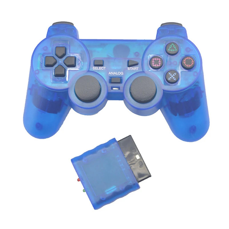 Transparent Color Game Controller For Sony PS2 Wireless gamepad 2.4GHz Vibration Controle Gamepad for Playstation 2