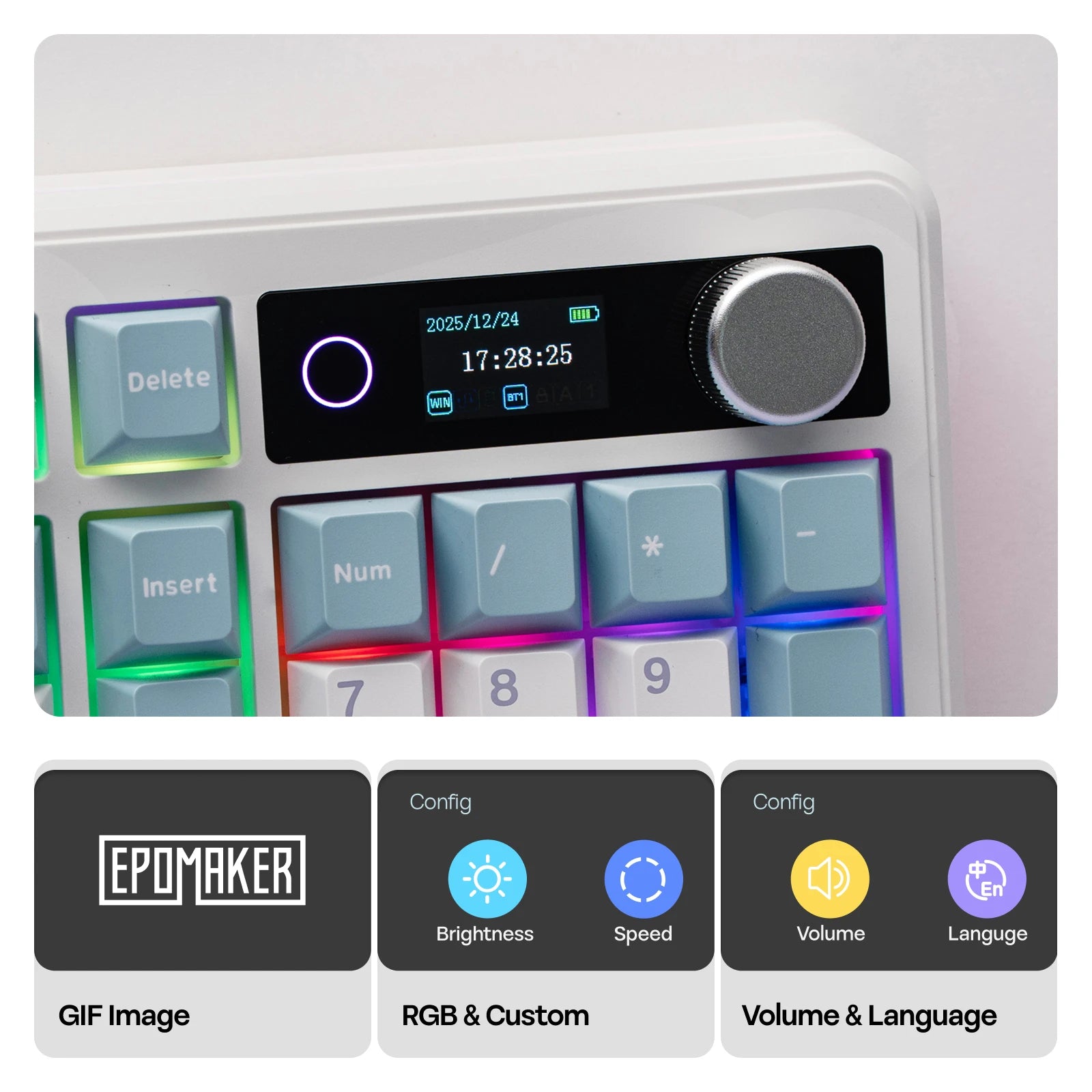 EPOMAKER TH99 PRO 96% ANSI US Layout Hot-Swap Wired/Bluetooth/2.4Ghz Wireless Mechanical Keyboard with 10000mAh for PC/Mac