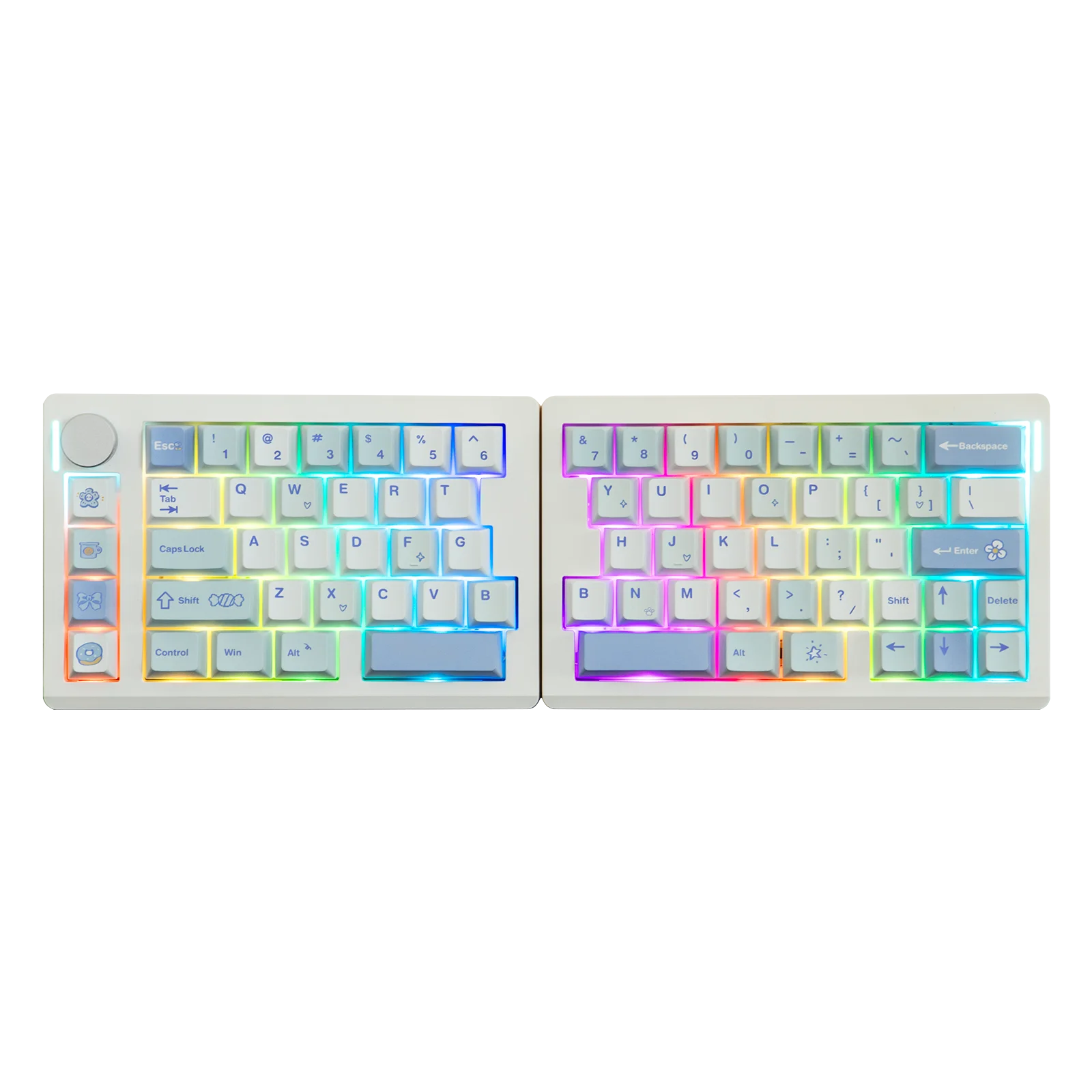 EPOMAKER Split70 QMK/VIA 70% Split Layout Hot-Swap Wired/BT/2.4Ghz Wireless Mechanical Gaming Keyboard with Programmable Knob