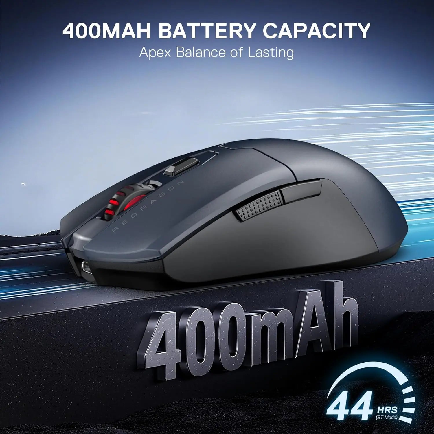 Redragon M995 LIT Wireless Gaming Mouse, 10000 MAX DPI Rechargeable Mouse, BT & 2.4G Wireless, 6 Macro Buttons