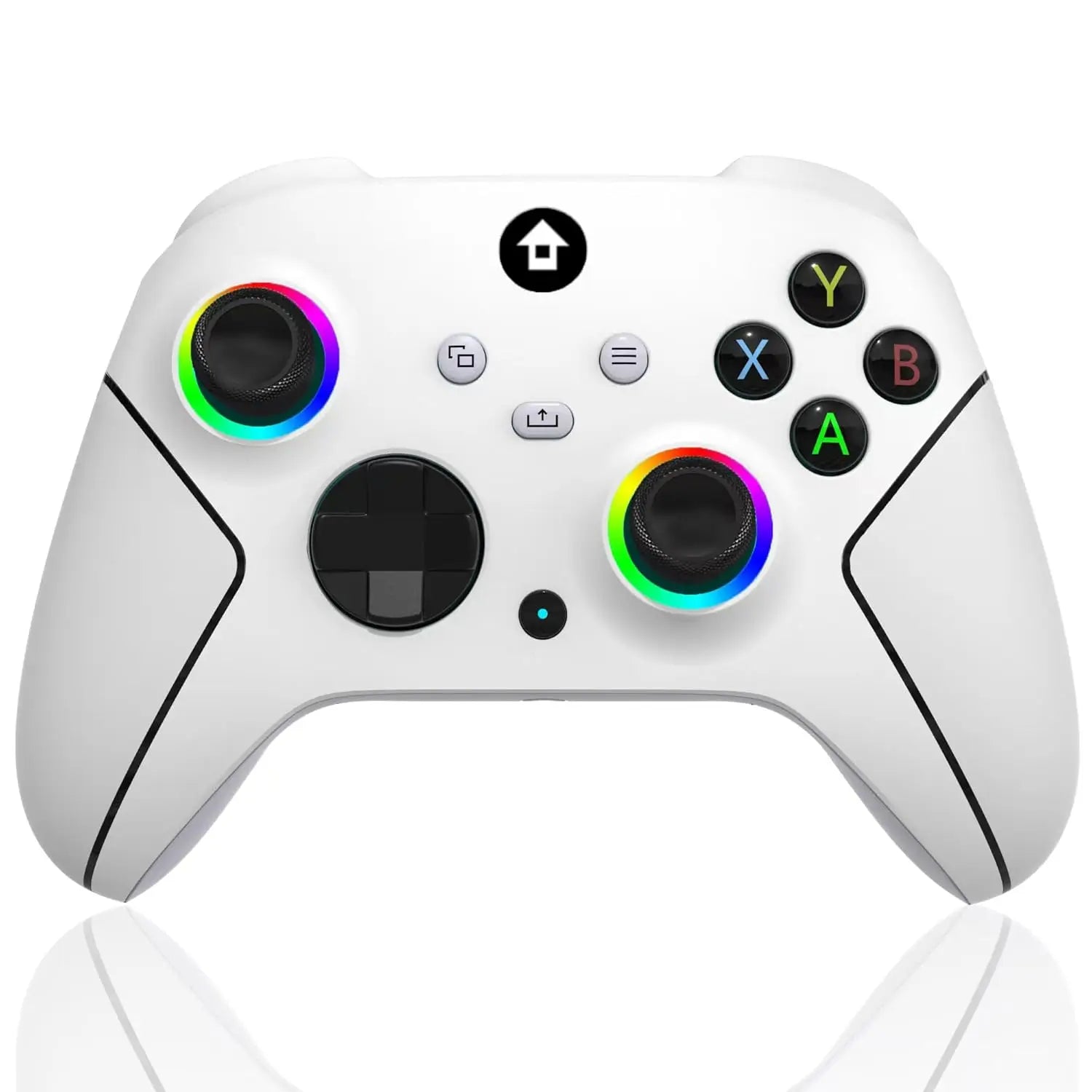 Upgraded 7 Colors RGB Wireless Controller XB023 for XBOX,Steam with Dual Vibration,Auto Turbo Function,2.4G Adapter&Programmable
