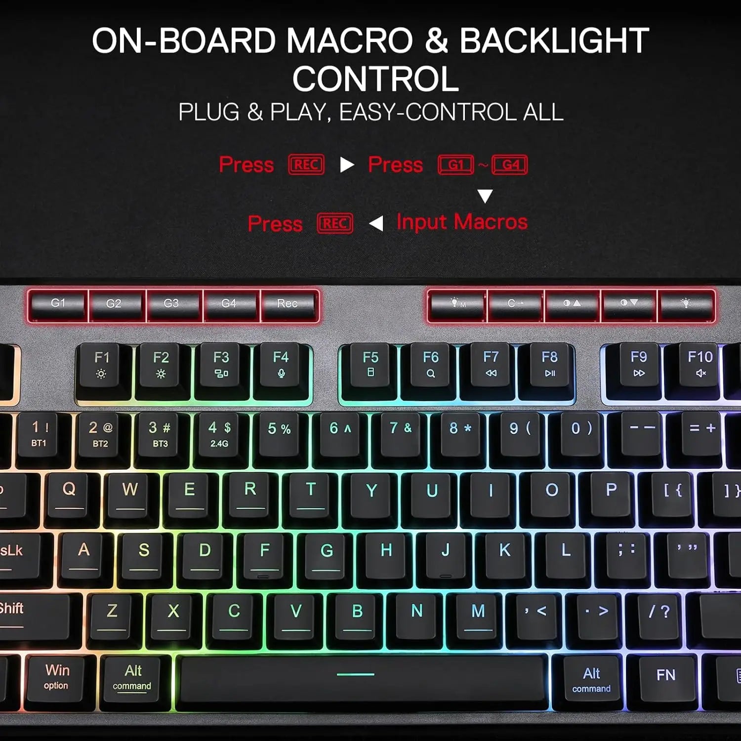 Redragon K516 PRO Shiva TKL RGB Wireless Membrane Gaming 87 Keys Mechanical-Feel Keyboard,Smooth Linear Switch