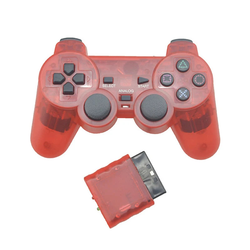 Transparent Color Game Controller For Sony PS2 Wireless gamepad 2.4GHz Vibration Controle Gamepad for Playstation 2